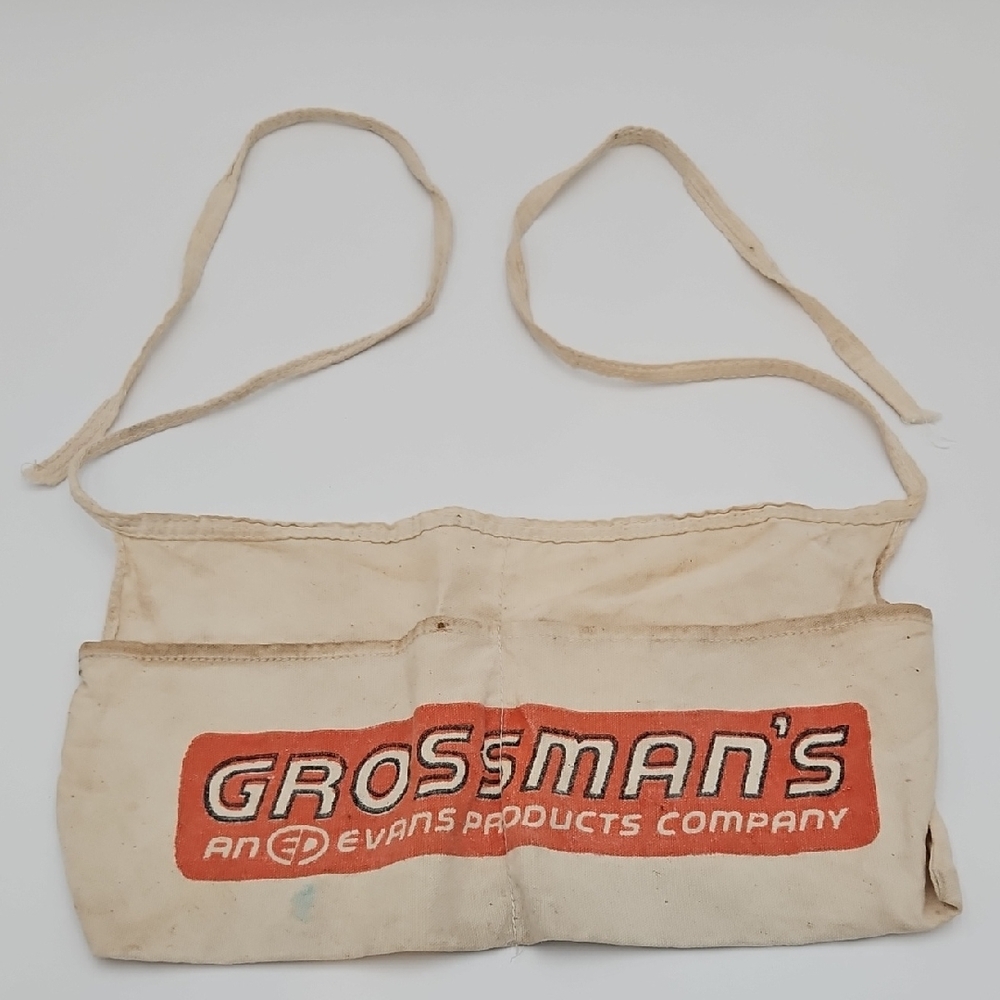 Grossman's Canvas Nail Pouch Apron Vintage Cloth Collectible Handyman Tool Pouch